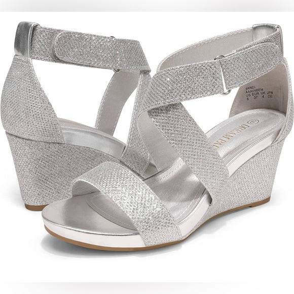 ⭐️NWT DREAM PAIRS Women's Elastic Ankle Strap Wedge Sandals ⭐️ - Picture 1 of 8